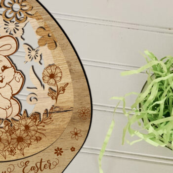 Intra απο ξύλο plywood Χρώμα wenge 3mm-4mm πάχος - Πασχαλινό διακοσμητικό στολίδι, κομμένο πρότυπο Δίασταση 5x6 cm INTRAFABR-39182469 - Image 3