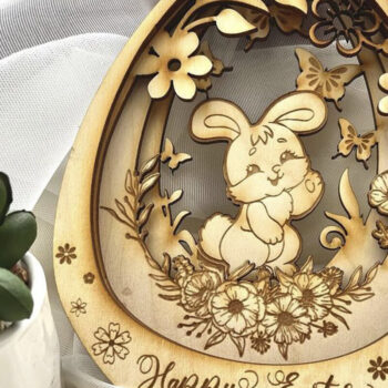 Intra απο ξύλο plywood Χρώμα wenge 3mm-4mm πάχος - Πασχαλινό διακοσμητικό στολίδι, κομμένο πρότυπο Δίασταση 5x6 cm INTRAFABR-39182469 - Image 4