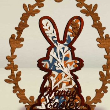 Intra απο ξύλο plywood Χρώμα wenge 3mm-4mm πάχος - Πασχαλινό διακοσμητικό πρότυπο χειροτεχνίας κουνελιών Δίασταση 7x8 cm INTRAFABR-39182499 - Image 1