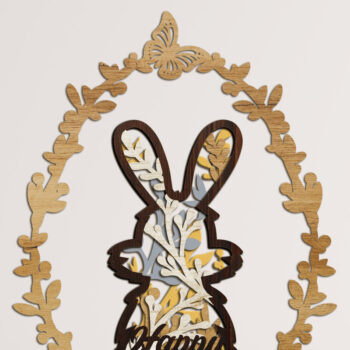 Intra απο ξύλο plywood Χρώμα wenge 3mm-4mm πάχος - Πασχαλινό διακοσμητικό πρότυπο χειροτεχνίας κουνελιών Δίασταση 7x8 cm INTRAFABR-39182499 - Image 2