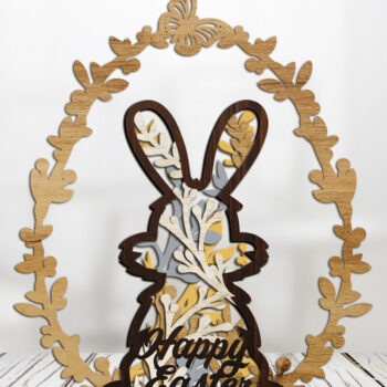 Intra απο ξύλο plywood Χρώμα wenge 3mm-4mm πάχος - Πασχαλινό διακοσμητικό πρότυπο χειροτεχνίας κουνελιών Δίασταση 7x8 cm INTRAFABR-39182499 - Image 3