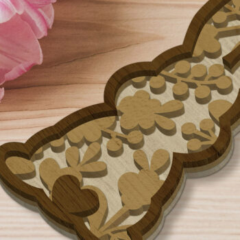 Intra απο ξύλο plywood Χρώμα wenge 3mm-4mm πάχος - Πασχαλινό διακοσμητικό πρότυπο κοπής κουνελιών Δίασταση 34x7 cm INTRAFABR-39182510 - Image 2