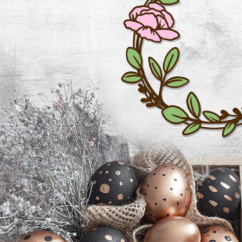 Intra απο ξύλο plywood Χρώμα wenge 3mm-4mm πάχος - Πασχαλινό διακοσμητικό πρότυπο στεφάνι τοίχου Δίασταση 2x14 cm INTRAFABR-76619503 - Image 2