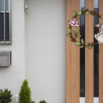 Intra απο ξύλο plywood Χρώμα wenge 3mm-4mm πάχος - Πασχαλινό διακοσμητικό πρότυπο στεφάνι τοίχου Δίασταση 2x14 cm INTRAFABR-76619503 - Image 3