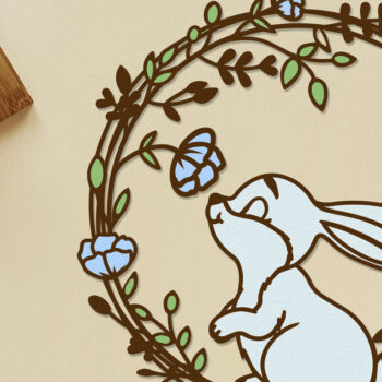 Intra απο ξύλο plywood Χρώμα wenge 3mm-4mm πάχος - Πασχαλινό διακοσμητικό στεφάνι με λαγουδάκι Δίασταση 2x14 cm INTRAFABR-76793415 - Image 2