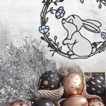 Intra απο ξύλο plywood Χρώμα wenge 3mm-4mm πάχος - Πασχαλινό διακοσμητικό στεφάνι με λαγουδάκι Δίασταση 2x14 cm INTRAFABR-76793415 - Image 4