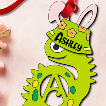 Intra απο ξύλο plywood  Χρώμα wenge 3mm-4mm πάχος - Πασχαλινό Ντίνο Γράμμα ένα όνομα καλαθιού διακοπών Δίασταση 6x6 cm INTRAFABR-76793422 - Image 1