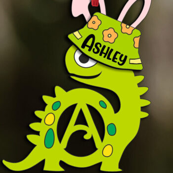 Intra απο ξύλο plywood  Χρώμα wenge 3mm-4mm πάχος - Πασχαλινό Ντίνο Γράμμα ένα όνομα καλαθιού διακοπών Δίασταση 6x6 cm INTRAFABR-76793422 - Image 4