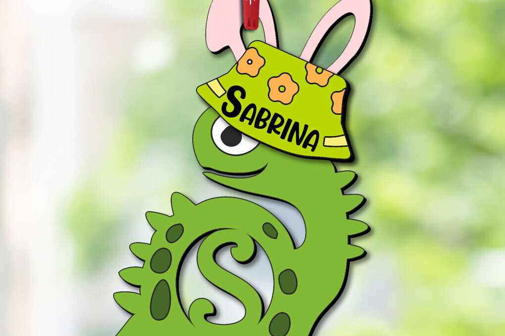 Intra απο ξύλο plywood  Χρώμα wenge 3mm-4mm πάχος - Πασχαλινό Dino Letter S Στολίδι Κρεμάστρα Δίασταση 6x6 cm INTRAFABR-76960399