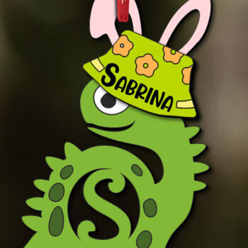 Intra απο ξύλο plywood Χρώμα wenge 3mm-4mm πάχος - Πασχαλινό Dino Letter S Στολίδι Κρεμάστρα Δίασταση 6x6 cm INTRAFABR-76960399 - Image 2