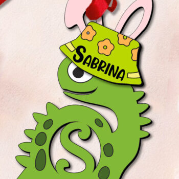 Intra απο ξύλο plywood Χρώμα wenge 3mm-4mm πάχος - Πασχαλινό Dino Letter S Στολίδι Κρεμάστρα Δίασταση 6x6 cm INTRAFABR-76960399 - Image 3