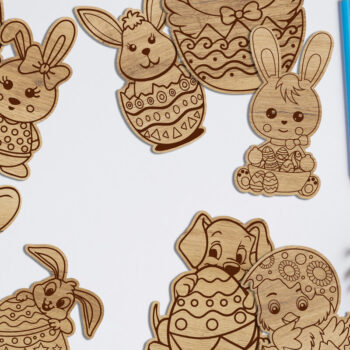 Intra απο ξύλο plywood  Χρώμα wenge 3mm-4mm πάχος - Πασχαλινό DIY Paint Kit, για παιδιά Δίασταση 5x4 cm INTRAFABR-106377186 - Image 2