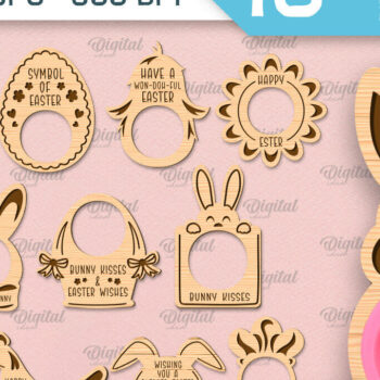 Intra απο ξύλο plywood  Χρώμα wenge 3mm-4mm πάχος - Πασχαλινό Doh Holder Δέσμη κοπής με λέιζερ Δίασταση 15x15 cm INTRAFABR-106377197 - Image 1