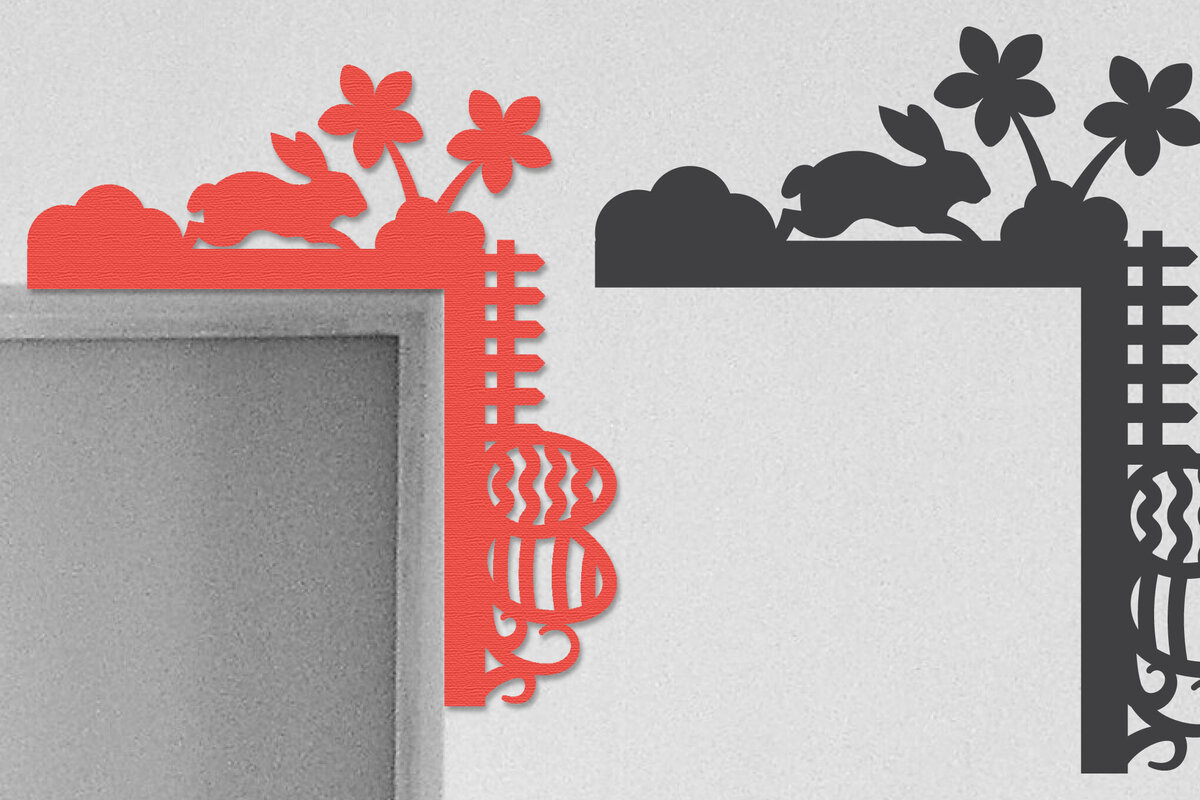 Intra απο ξύλο plywood  Χρώμα wenge 3mm-4mm πάχος - Πασχαλινή πόρτα γωνιακή Δίασταση 30x20 cm INTRAFABR-106648902