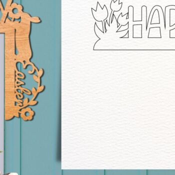 Intra απο ξύλο plywood  Χρώμα wenge 3mm-4mm πάχος - Πασχαλινές γωνίες πόρτας με λέιζερ Δίασταση 10x8 cm INTRAFABR-125082681 - Image 3