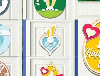 Intra απο ξύλο plywood  Χρώμα wenge 3mm-4mm πάχος - Πασχαλινή κρεμάστρα πόρτας Bundle Δίασταση 15x15 cm INTRAFABR-125129434 - Image 1