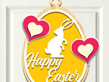 Intra απο ξύλο plywood  Χρώμα wenge 3mm-4mm πάχος - Πασχαλινή κρεμάστρα πόρτας Bundle Δίασταση 15x15 cm INTRAFABR-125129434 - Image 5