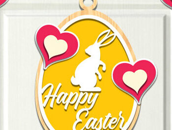 Intra απο ξύλο plywood  Χρώμα wenge 3mm-4mm πάχος - Πασχαλινή κρεμάστρα πόρτας Bundle Δίασταση 15x15 cm INTRAFABR-125129434 - Image 6