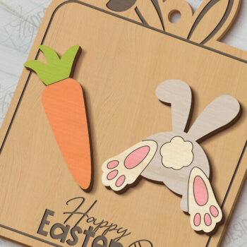 Intra απο ξύλο plywood Χρώμα wenge 3mm-4mm πάχος - Πασχαλινά Σκουλαρίκια Πακέτο | Ανοιξιάτικο σχέδιο Δίασταση 3x3 cm INTRAFABR-107423871 - Image 3