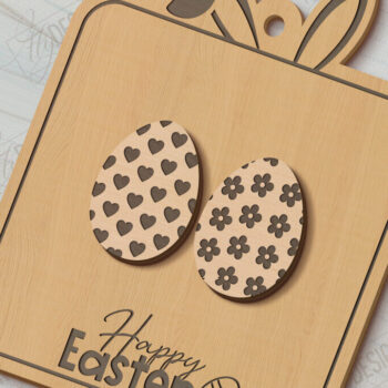 Intra απο ξύλο plywood Χρώμα wenge 3mm-4mm πάχος - Πασχαλινά Σκουλαρίκια Πακέτο | Ανοιξιάτικο σχέδιο Δίασταση 3x3 cm INTRAFABR-107423871 - Image 8