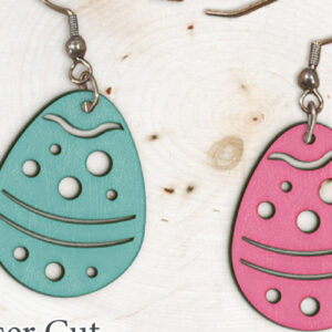 Intra απο ξύλο plywood  Χρώμα wenge 3mm-4mm πάχος - Πασχαλινά σκουλαρίκια με λέιζερ. Δίασταση 3x3 cm INTRAFABR-107423896