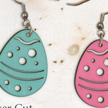 Intra απο ξύλο plywood Χρώμα wenge 3mm-4mm πάχος - Πασχαλινά σκουλαρίκια με λέιζερ. Δίασταση 3x3 cm INTRAFABR-107423896 - Image 1