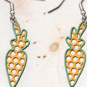 Intra απο ξύλο plywood  Χρώμα wenge 3mm-4mm πάχος - Πασχαλινά σκουλαρίκια με λέιζερ. Δίασταση 3x3 cm INTRAFABR-107423927