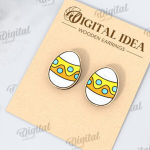 Intra απο ξύλο plywood  Χρώμα wenge 3mm-4mm πάχος - Πασχαλινά σκουλαρίκια με λέιζερ. Άνοιξη Δίασταση 3x3 cm INTRAFABR-107319650