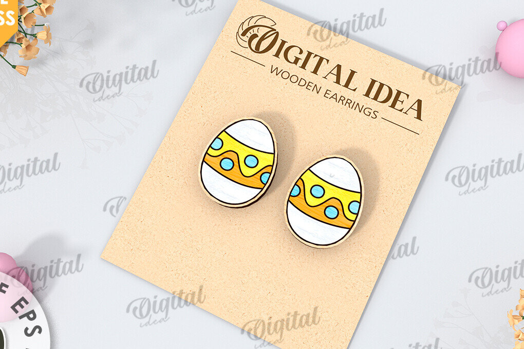 Intra απο ξύλο plywood  Χρώμα wenge 3mm-4mm πάχος - Πασχαλινά σκουλαρίκια με λέιζερ. Άνοιξη Δίασταση 3x3 cm INTRAFABR-107319650