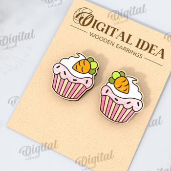 Intra απο ξύλο plywood Χρώμα wenge 3mm-4mm πάχος - Πασχαλινά σκουλαρίκια με λέιζερ. Άνοιξη Δίασταση 3x3 cm INTRAFABR-107319654 - Image 1