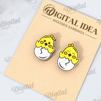 Intra απο ξύλο plywood Χρώμα wenge 3mm-4mm πάχος - Πασχαλινά σκουλαρίκια με λέιζερ. Άνοιξη Δίασταση 3x3 cm INTRAFABR-107319601 - Image 1