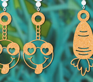 Intra απο ξύλο plywood  Χρώμα wenge 3mm-4mm πάχος - Πασχαλινά σκουλαρίκια Δίασταση 3x3 cm INTRAFABR-103190671