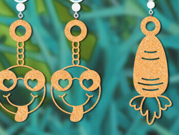 Intra απο ξύλο plywood  Χρώμα wenge 3mm-4mm πάχος - Πασχαλινά σκουλαρίκια Δίασταση 3x3 cm INTRAFABR-103190671 - Image 1