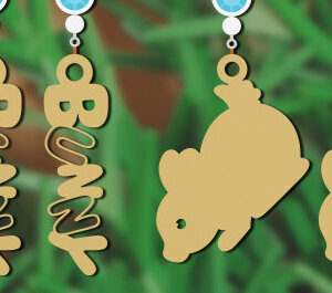 Intra απο ξύλο plywood  Χρώμα wenge 3mm-4mm πάχος - Πασχαλινά σκουλαρίκια Δίασταση 3x3 cm INTRAFABR-38793144