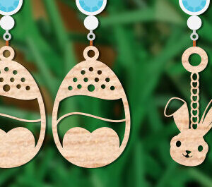 Intra απο ξύλο plywood  Χρώμα wenge 3mm-4mm πάχος - Πασχαλινά σκουλαρίκια Δίασταση 3x3 cm INTRAFABR-108872407