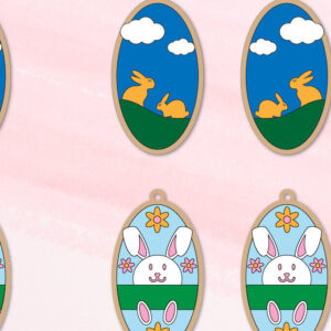 Intra απο ξύλο plywood  Χρώμα wenge 3mm-4mm πάχος - Πασχαλινά σκουλαρίκια Δίασταση 3x3 cm INTRAFABR-76694330