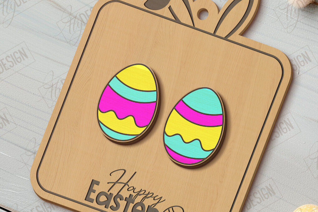 Intra απο ξύλο plywood  Χρώμα wenge 3mm-4mm πάχος - Πασχαλινά Σκουλαρίκια | Ανοιξιάτικο Σχέδιο |Διακοπές Δίασταση 3x3 cm INTRAFABR-102484318