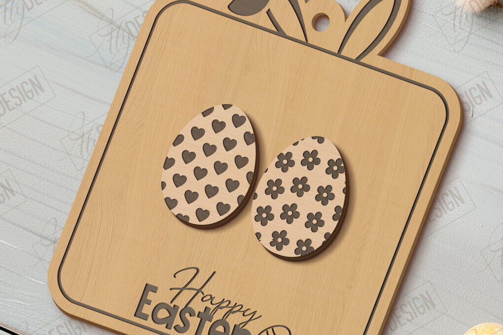 Intra απο ξύλο plywood  Χρώμα wenge 3mm-4mm πάχος - Πασχαλινά Σκουλαρίκια | Ανοιξιάτικο Σχέδιο |Διακοπές Δίασταση 3x3 cm INTRAFABR-102546911