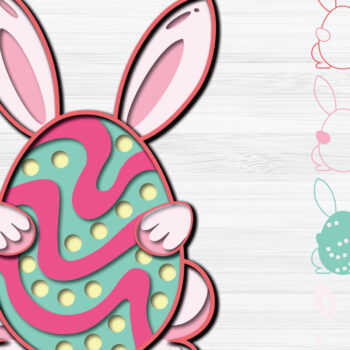 Intra απο ξύλο plywood  Χρώμα wenge 3mm-4mm πάχος - Πασχαλινό αυγό 3D Paper Cut Δίασταση 1200x1200 cm INTRAFABR-106918406 - Image 1