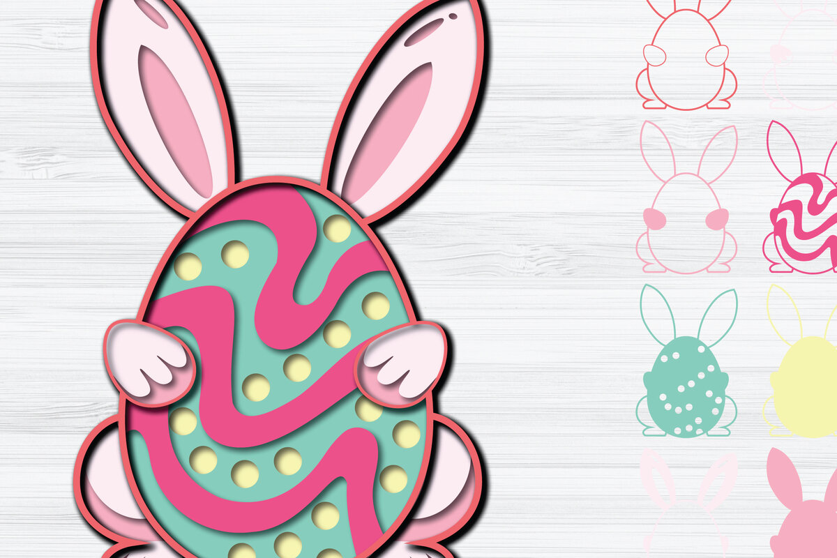 Intra απο ξύλο plywood  Χρώμα wenge 3mm-4mm πάχος - Πασχαλινό αυγό 3D Paper Cut Δίασταση 1200x1200 cm INTRAFABR-106918406