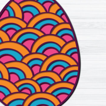 Intra απο ξύλο plywood  Χρώμα wenge 3mm-4mm πάχος - Πασχαλινό αυγό 3d Paper Cut Δίασταση 1200x1200 cm INTRAFABR-76312524 - Image 1