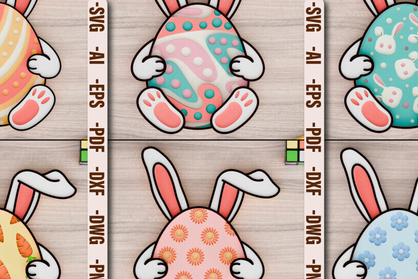 Intra απο ξύλο plywood  Χρώμα wenge 3mm-4mm πάχος - Πασχαλινό Αυγό 3d Laser Crafting BNDLE Δίασταση 20x25 cm INTRAFABR-101742812