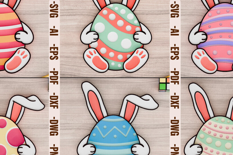 Intra απο ξύλο plywood  Χρώμα wenge 3mm-4mm πάχος - Πασχαλινό Αυγό 3d Laser Crafting BNDLE Δίασταση 20x25 cm INTRAFABR-101742815