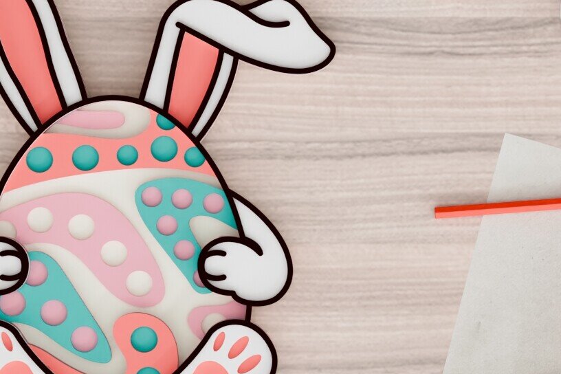 Intra απο ξύλο plywood  Χρώμα wenge 3mm-4mm πάχος - 3d Laser Crafting Easter Egg Δίασταση 20x25 cm INTRAFABR-107173772