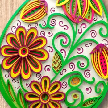 Intra απο ξύλο plywood Χρώμα wenge 3mm-4mm πάχος - Αρχεία λέιζερ πολλαπλών στρώσεων Easter Egg 3D Δίασταση 250x200 cm INTRAFABR-90007088 - Image 2