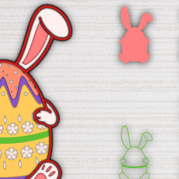 Intra απο ξύλο plywood  Χρώμα wenge 3mm-4mm πάχος - Πασχαλινό αυγό 3D Χαρτί κοπής Πολυστρωματικό Δίασταση 15x15 cm INTRAFABR-75205512 - Image 1