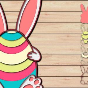 Intra απο ξύλο plywood  Χρώμα wenge 3mm-4mm πάχος - Πασχαλινό αυγό 3D Χαρτί κοπής Πολυστρωματικό Δίασταση 15x15 cm INTRAFABR-106883550