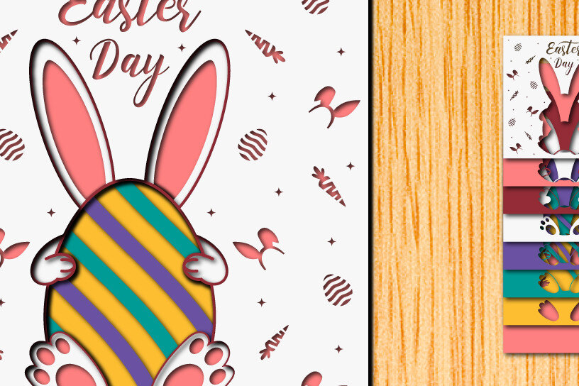 Intra απο ξύλο plywood  Χρώμα wenge 3mm-4mm πάχος - Πασχαλινό αυγό 3D Χαρτί κοπής Πολυστρωματικό Δίασταση 15x15 cm INTRAFABR-106859971