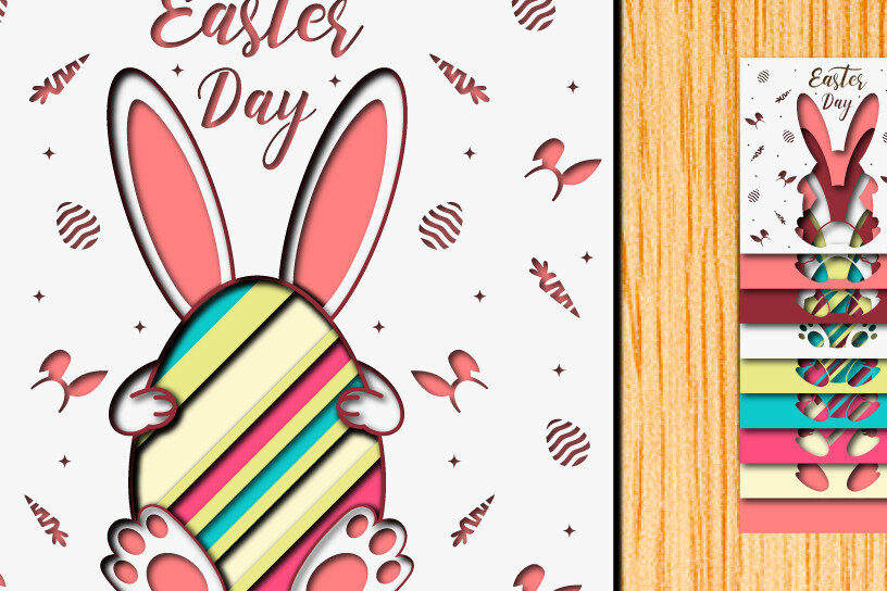 Intra απο ξύλο plywood  Χρώμα wenge 3mm-4mm πάχος - Πασχαλινό αυγό 3D Χαρτί κοπής Πολυστρωματικό Δίασταση 15x15 cm INTRAFABR-106859983