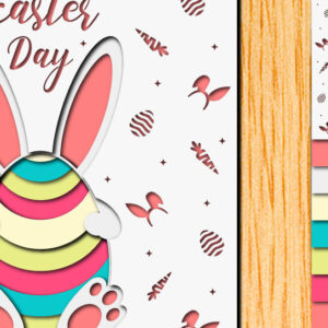 Intra απο ξύλο plywood  Χρώμα wenge 3mm-4mm πάχος - Πασχαλινό αυγό 3D Χαρτί κοπής Πολυστρωματικό Δίασταση 15x15 cm INTRAFABR-106859926